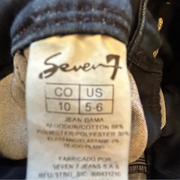 Seven7 blue 4 button fly jeans 10 push-up Size 6 - Picture 7 of 11